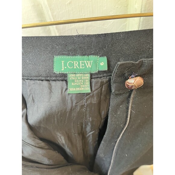 J Crew sz 6 High Rise Italian Merino Wool Black Pleated Front Slacks Dress Pants - Picture 3 of 12